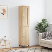 vidaXL Highboard sonoma eik 34,5x34x180 cm konstruert tre