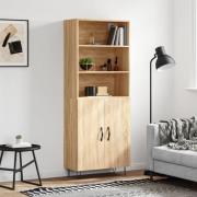 vidaXL Highboard sonoma eik 69,5x34x180 cm konstruert tre