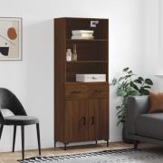 vidaXL Highboard brun eik 69,5x34x180 cm konstruert tre