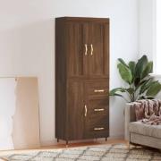 vidaXL Highboard brun eik 69,5x34x180 cm konstruert tre