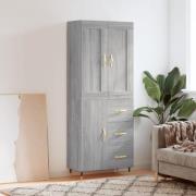 vidaXL Highboard grå sonoma 69,5x34x180 cm konstruert tre