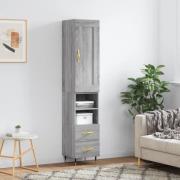 vidaXL Highboard grå sonoma 34,5x34x180 cm konstruert tre