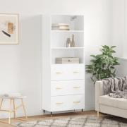 vidaXL Highboard hvit 69,5x34x180 cm konstruert tre