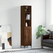 vidaXL Highboard brun eik 34,5x34x180 cm konstruert tre