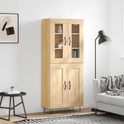 vidaXL Highboard sonoma eik 69,5x34x180 cm konstruert tre