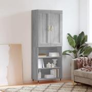 vidaXL Highboard grå sonoma 69,5x34x180 cm konstruert tre