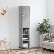 vidaXL Highboard grå sonoma 34,5x34x180 cm konstruert tre