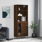 vidaXL Highboard brun eik 69,5x34x180 cm konstruert tre