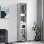 vidaXL Highboard grå sonoma 34,5x34x180 cm konstruert tre