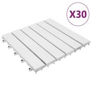 vidaXL Terrassefliser 30 stk hvit 30x30 cm heltre akasie