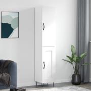 vidaXL Highboard høyglans hvit 34,5x34x180 cm konstruert tre