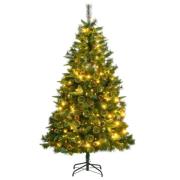 vidaXL Kunstig hengslet juletre 300 LED 180 cm