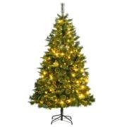 vidaXL Kunstig hengslet juletre 300 LED 210 cm