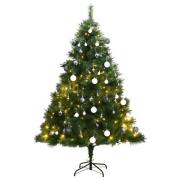 vidaXL Kunstig hengslet juletre med 300 LED og kulesett 240 cm