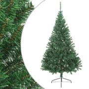 vidaXL Kunstig juletre halvt med stativ grønn 240 cm PVC