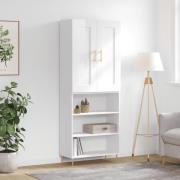 vidaXL Highboard høyglans hvit 69,5x34x180 cm konstruert tre