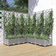 vidaXL Plantekasse med espalier lysegrå 120x120x121,5 cm PP