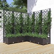 vidaXL Plantekasse med espalier svart 120x120x121,5 cm PP