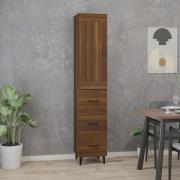 vidaXL Highboard brun eik 35x34x180 cm konstruert tre