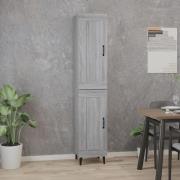 vidaXL Highboard grå eik 35x34x180 cm konstruert tre