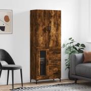 vidaXL Highboard røkt eik 69,5x34x180 cm konstruert tre