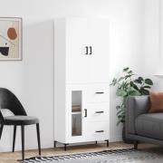 vidaXL Highboard hvit 69,5x34x180 cm konstruert tre