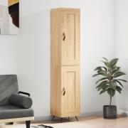 vidaXL Highboard sonoma eik 34,5x34x180 cm konstruert tre