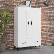 vidaXL Highboard høyglans hvit 70x31x115 cm konstruert tre