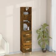 vidaXL Highboard røkt eik 34,5x34x180 cm konstruert tre