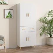 vidaXL Highboard hvit 69,5x34x179 cm konstruert tre