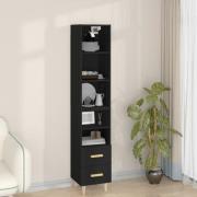 vidaXL Highboard svart 34,5x34x180 cm konstruert tre