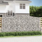 vidaXL Gabionkurver buede 9 stk 400x50x180/200 cm galvanisert jern