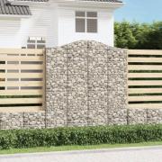 vidaXL Gabionkurver buede 9 stk 200x30x220/240 cm galvanisert jern