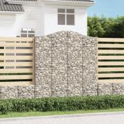 vidaXL Gabionkurver buede 5 stk 200x50x220/240 cm galvanisert jern