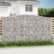 vidaXL Gabionkurver buede 2 stk 400x30x220/240 cm galvanisert jern