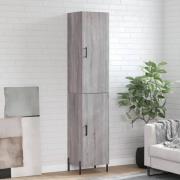 vidaXL Highboard grå sonoma 34,5x34x180 cm konstruert tre