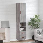 vidaXL Highboard grå sonoma 34,5x34x180 cm konstruert tre