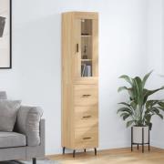 vidaXL Highboard sonoma eik 34,5x34x180 cm konstruert tre