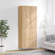 vidaXL Highboard sonoma eik 69,5x34x180 cm konstruert tre