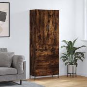 vidaXL Highboard røkt eik 69,5x34x180 cm konstruert tre