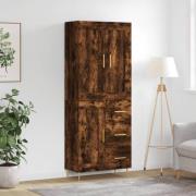 vidaXL Highboard røkt eik 69,5x34x180 cm konstruert tre