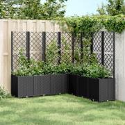 vidaXL Plantekasse med espalier svart 160x160x140 cm PP