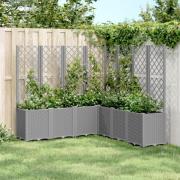 vidaXL Plantekasse med espalier lysegrå 160x160x140 cm PP