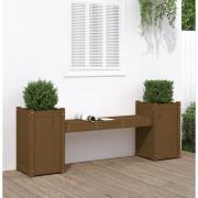 vidaXL Plantebenk honningbrun 180x36x63 cm heltre furu