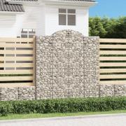 vidaXL Gabionkurver buede 20 stk 200x50x220/240 cm galvanisert jern