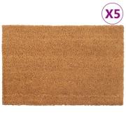 vidaXL Dørmatter 5 stk naturlig 40x60 cm tuftet kokosfiber