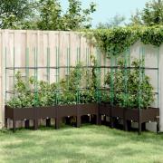 vidaXL Plantekasse med espalier brun 200x160x142,5 cm PP