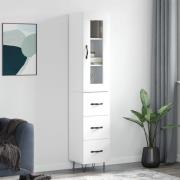 vidaXL Highboard hvit 34,5x34x180 cm konstruert tre