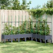 vidaXL Plantekasse med espalier grå 200x160x142,5 cm PP