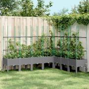 vidaXL Plantekasse med espalier lysegrå 200x160x142,5 cm PP